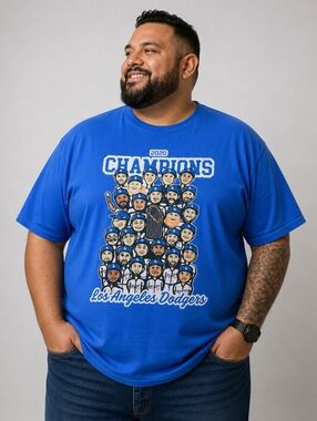 LA Dodgers World Series 2020 Tee 2XL MLB Graphic Blue